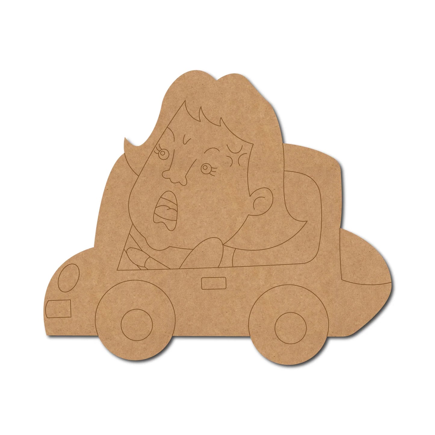 Angry Woman In Car Pre Marked Shape 1