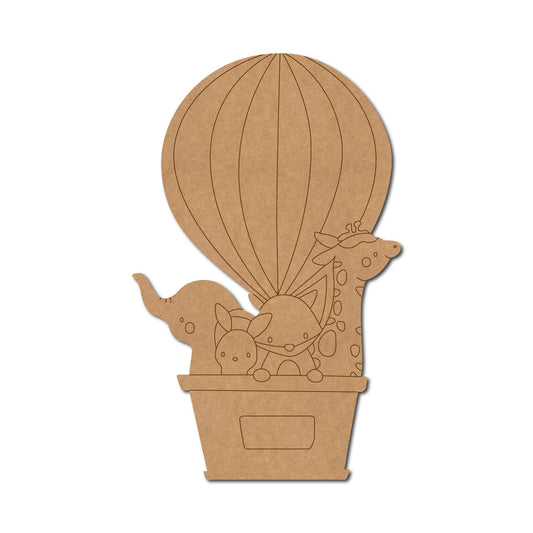 Animals In Hot Air Balloon Pre Marked Craft Shape 1