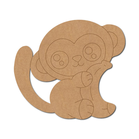 Baby Monkey With Banana Pre Marked Craft Shape 1