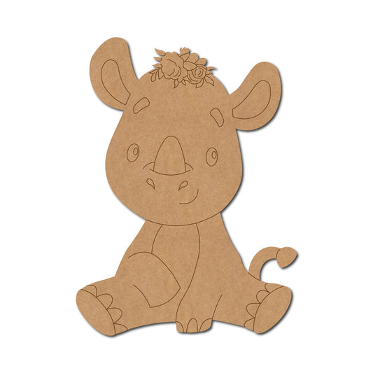 Baby Rhinoceros Pre Marked Craft Shape 1