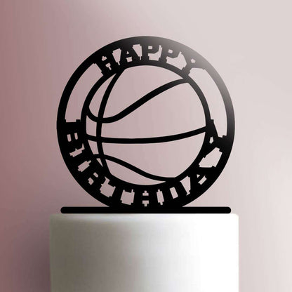 Basketball Happy Birthday - Acrylic Cake Topper