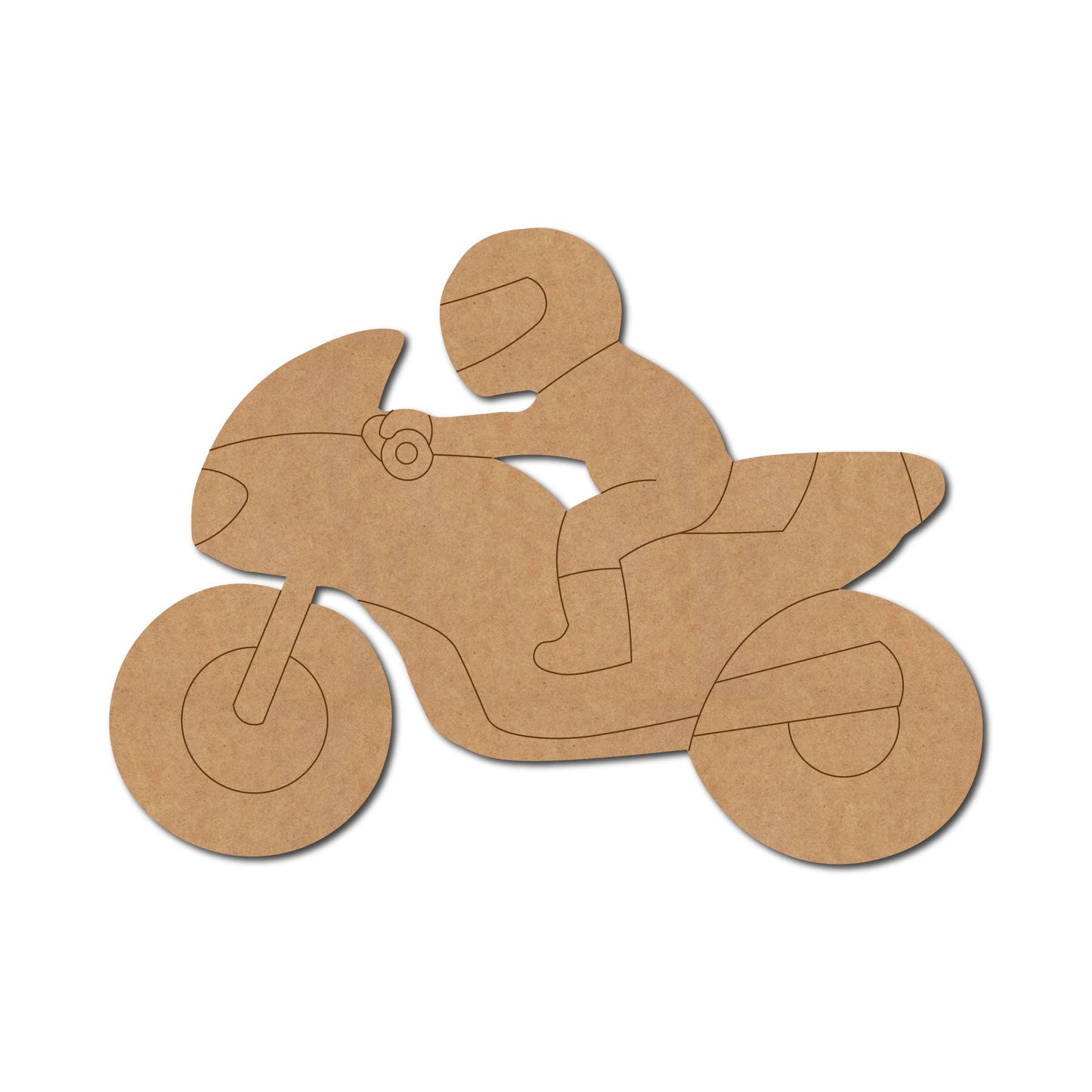 Biker On A Bike Pre Marked Shape 1