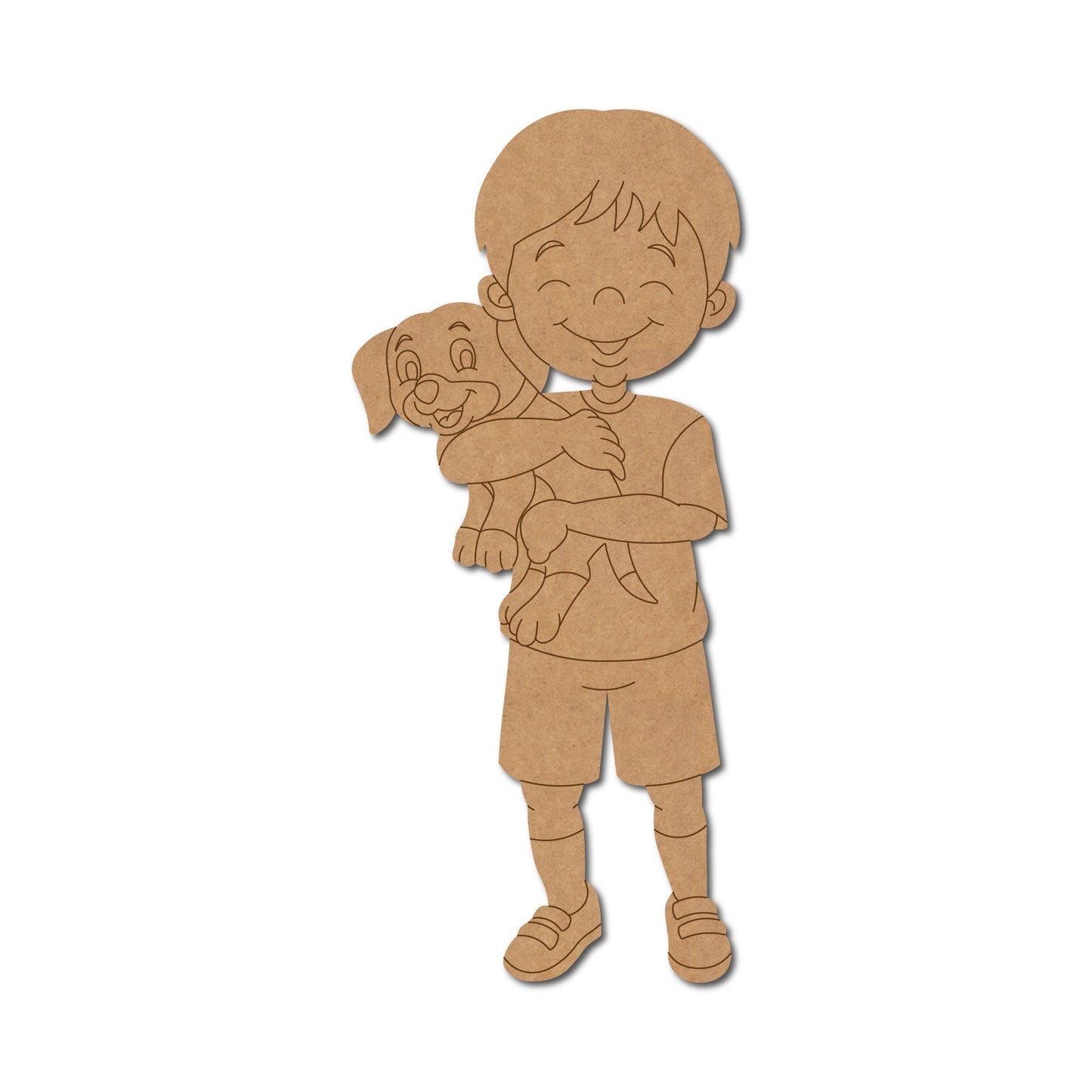 Boy With Dog Pre Marked Craft Shape 1