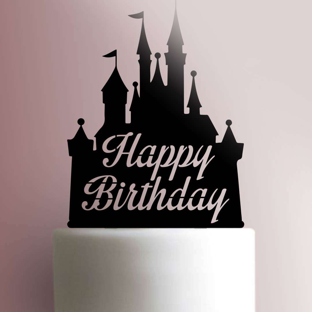 Disney Castle Happy Birthday- Acrylic Cake Topper