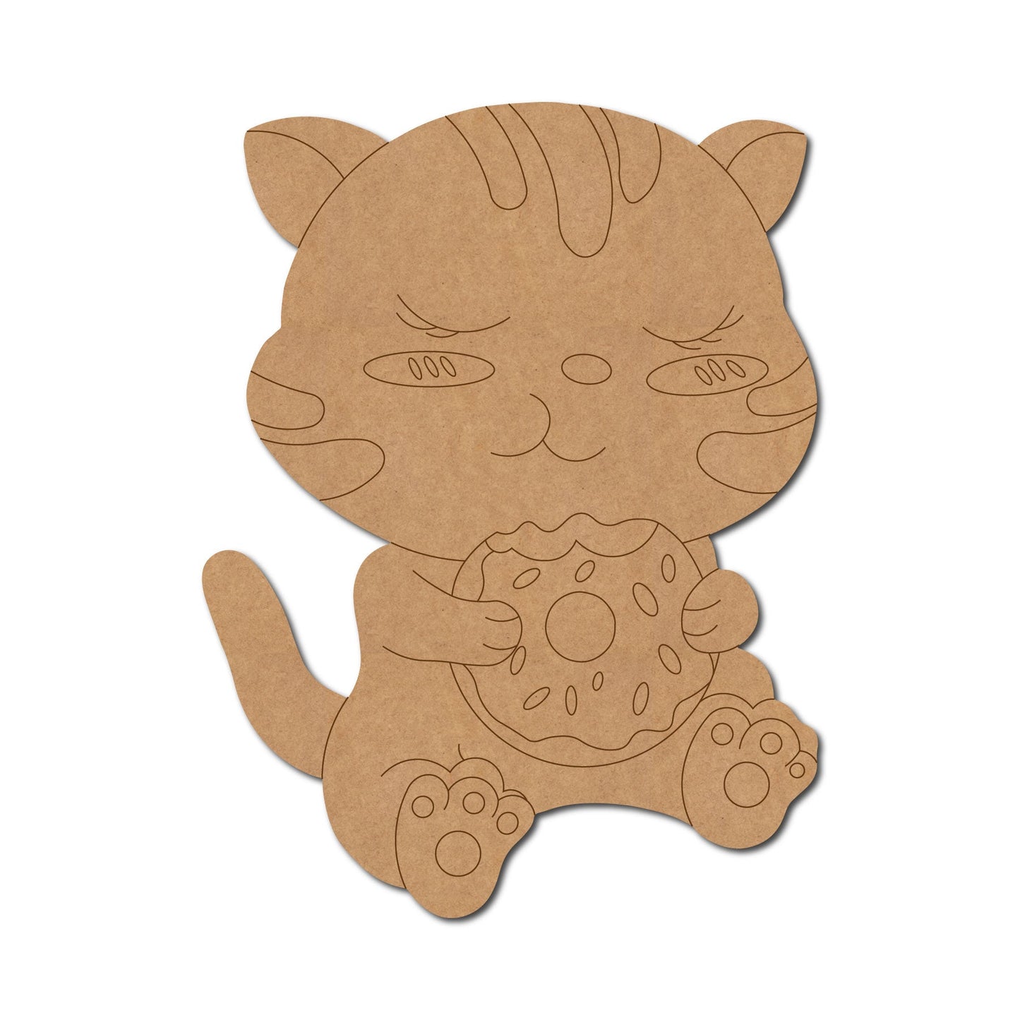 Cat Eating Donut Pre Marked Design 1