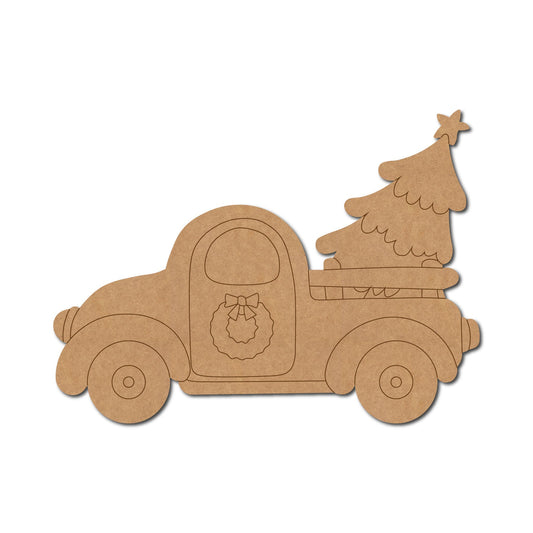 Christmas Truck With Tree Pre Marked Shape 1