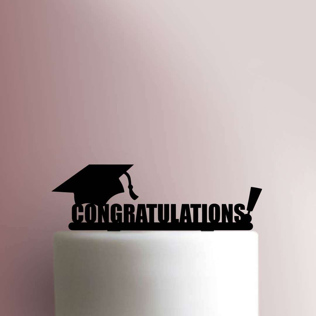 Graduation Cap Congratulations - Acrylic Cake Topper