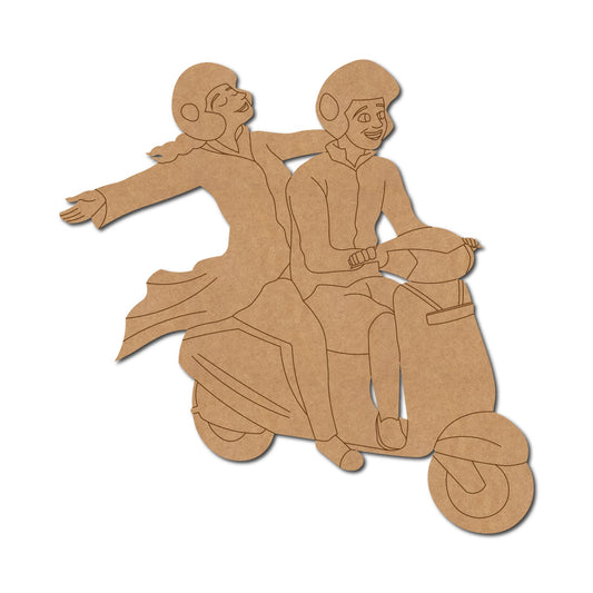 Couple On Scooter Pre Marked Shape 2