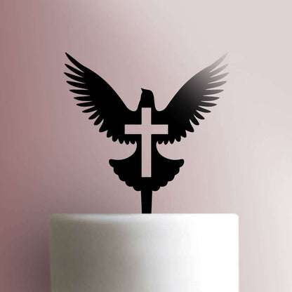 Dove with Cross - Acrylic Cake Topper