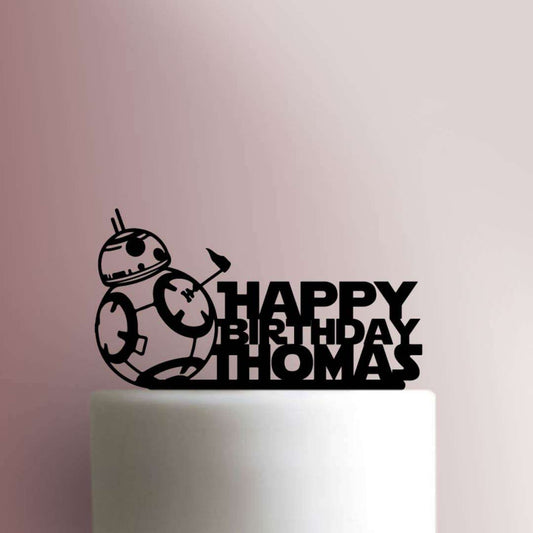 Custom Star Wars ? BB8 Happy Birthday Name - Acrylic Cake Topper