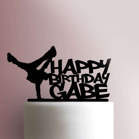 Custom Breakdancer Happy Birthday Name - Acrylic Cake Topper