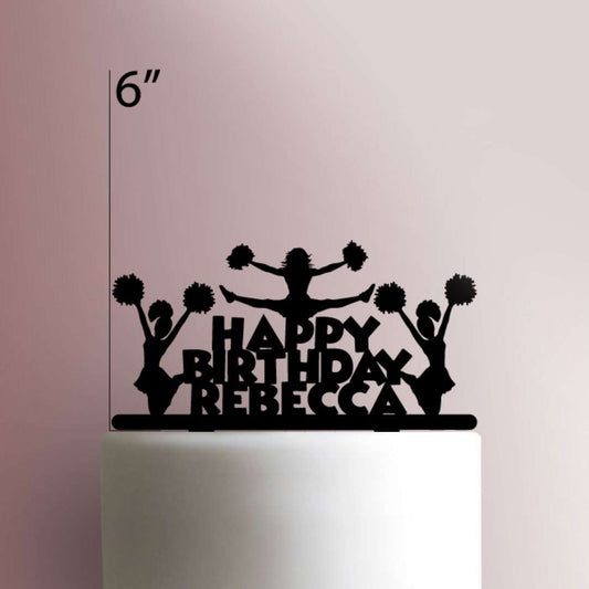 Custom Cheerleader Happy Birthday - Acrylic Cake Topper