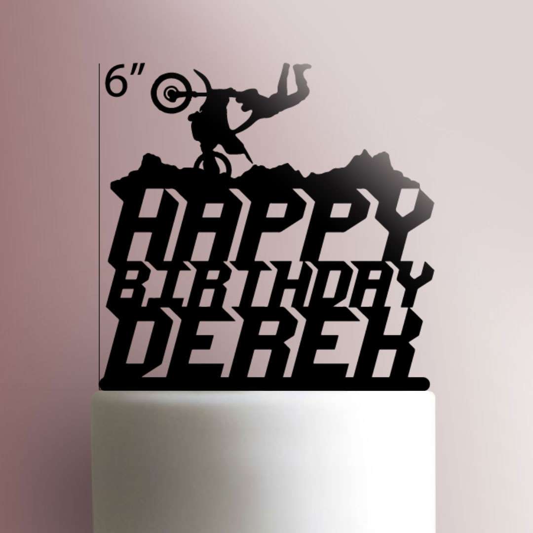 Custom Dirt Bike Happy Birthday - Acrylic Cake Topper