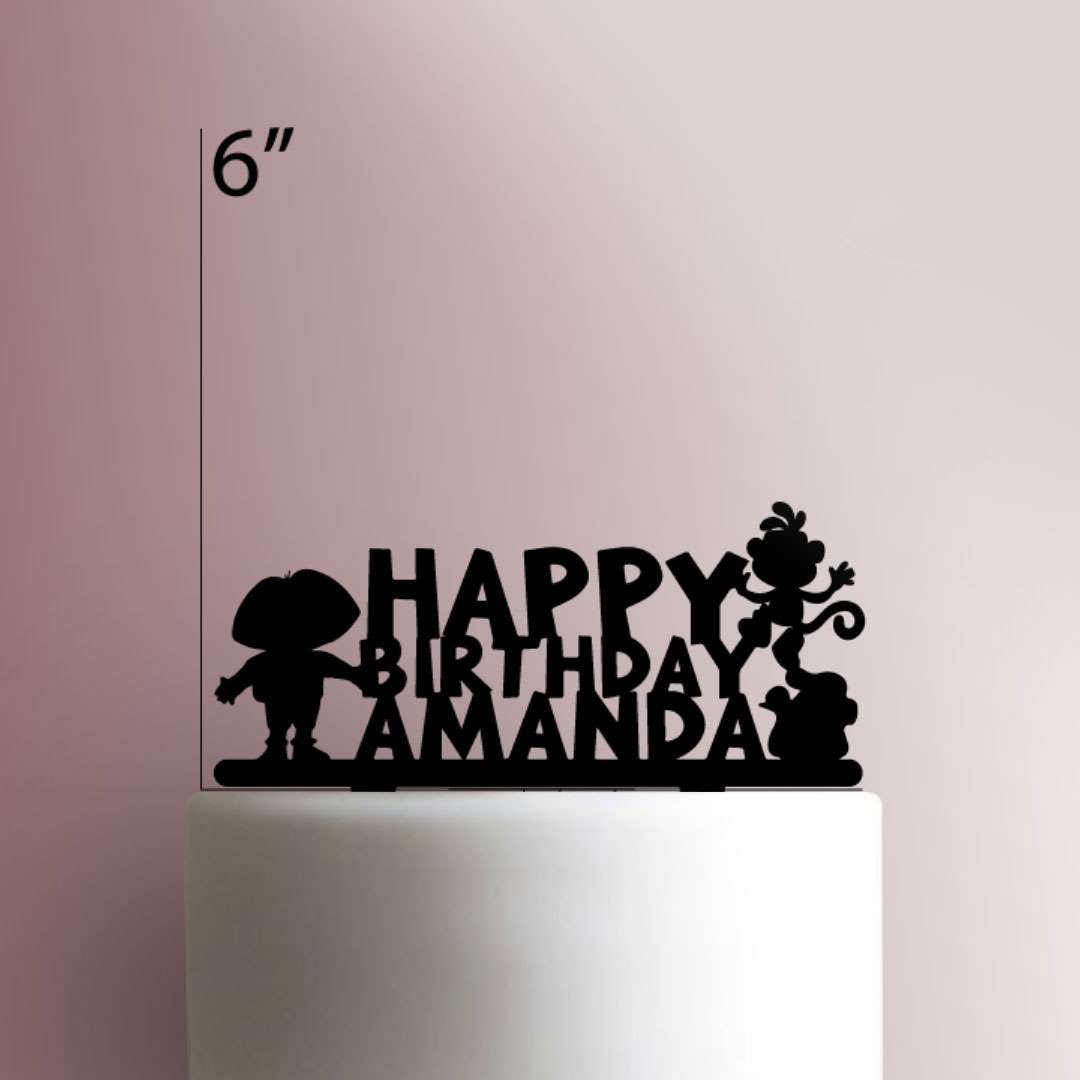 Custom Dora Happy Birthday - Acrylic Cake Topper
