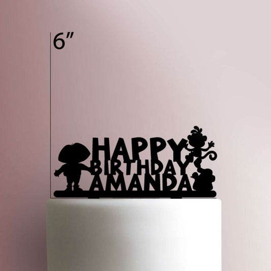 Custom Dora Happy Birthday - Acrylic Cake Topper