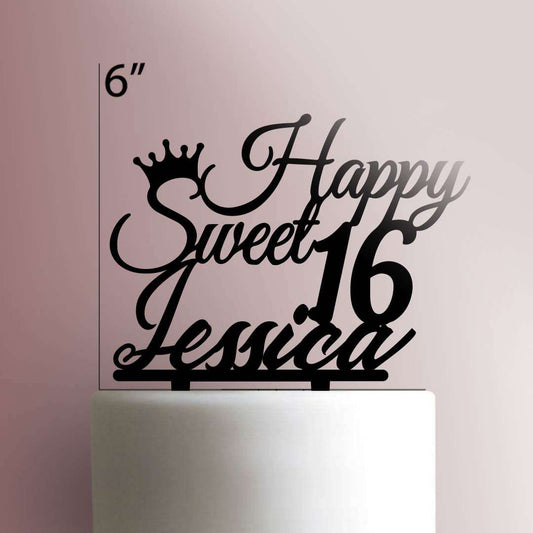 Custom Happy Sweet 16- Acrylic Cake Topper