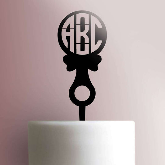 Custom Initials Baby Rattle - Acrylic Cake Topper