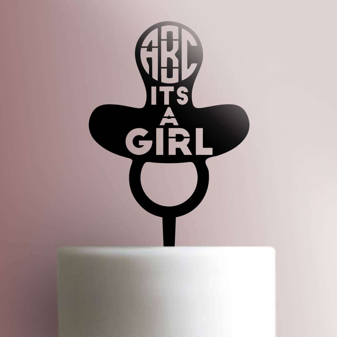 Custom Initials Its a Girl - Acrylic Cake Topper