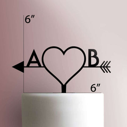 Custom Letters Arrow Heart - Acrylic Cake Topper
