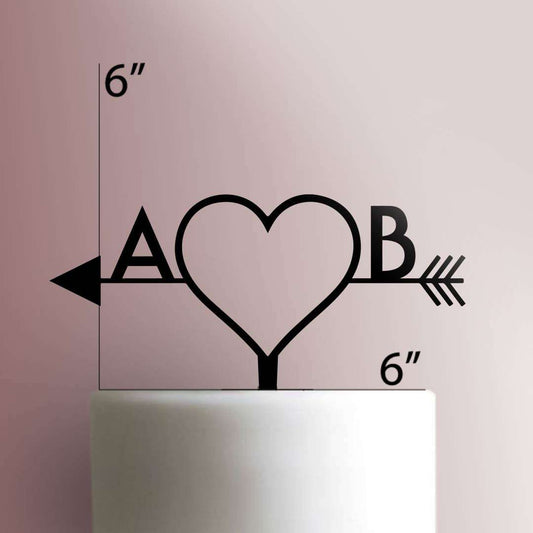 Custom Letters Arrow Heart - Acrylic Cake Topper