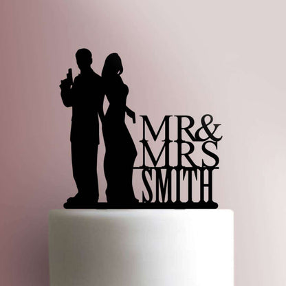 Custom Couple Guns Mr and Mrs - Acrylic Cake Topper
