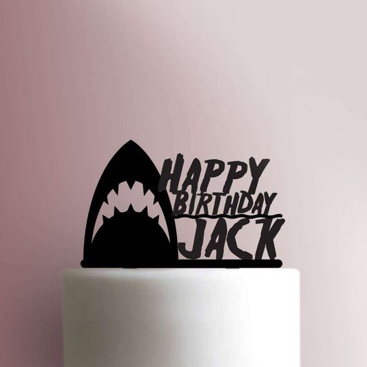Custom Shark Happy Birthday - Acrylic Cake Topper