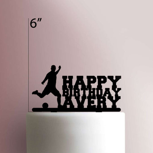 Custom Soccer Happy Birthday - Acrylic Cake Topper