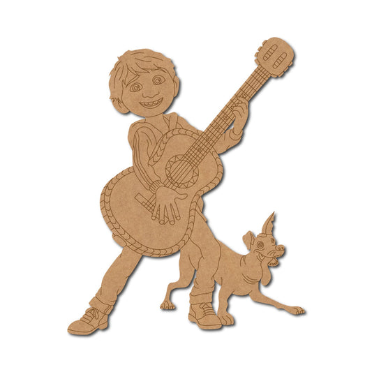 Dog And Boy With Guitar Pre Marked Design 1