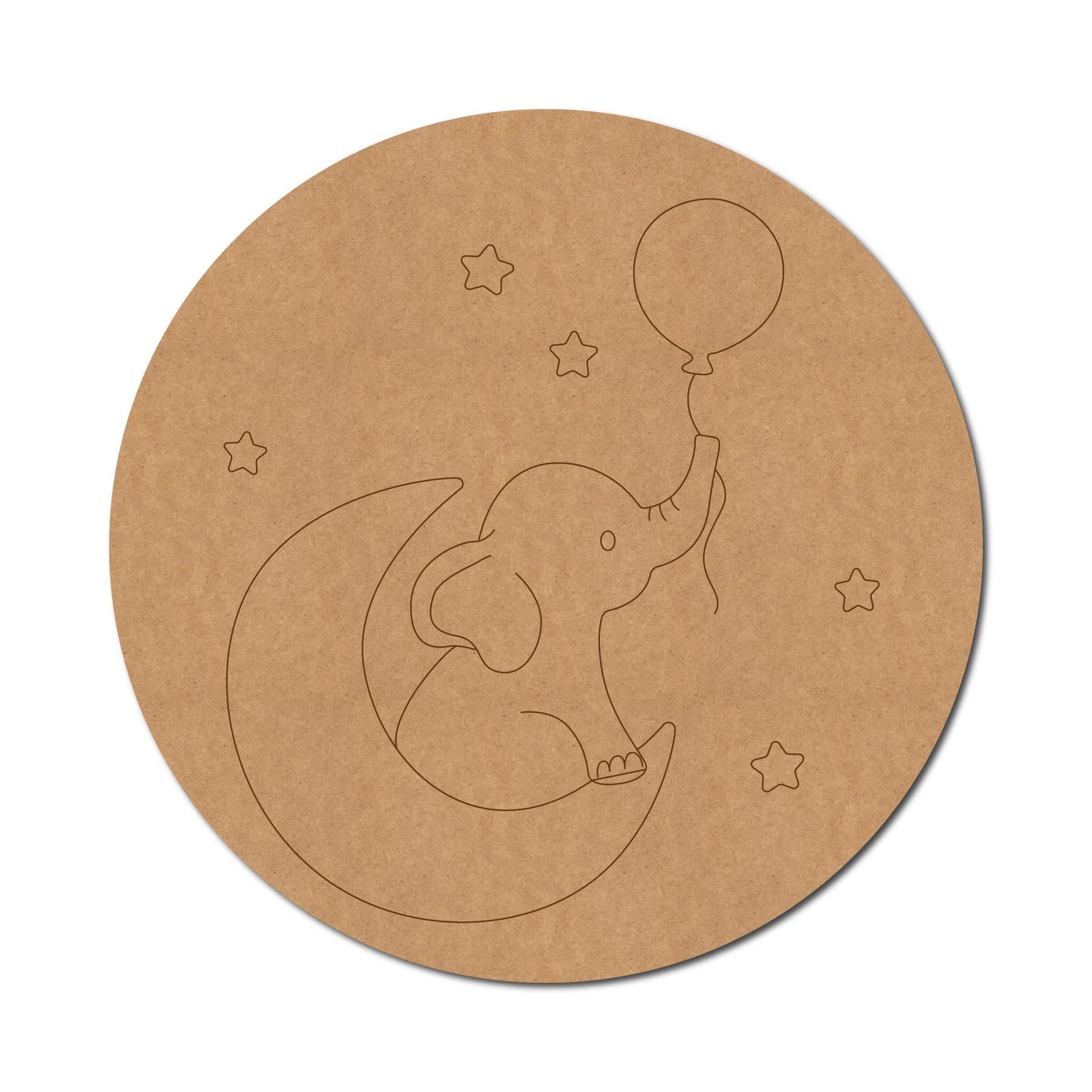 Elephant with Balloons Pre Marked Round Design 3