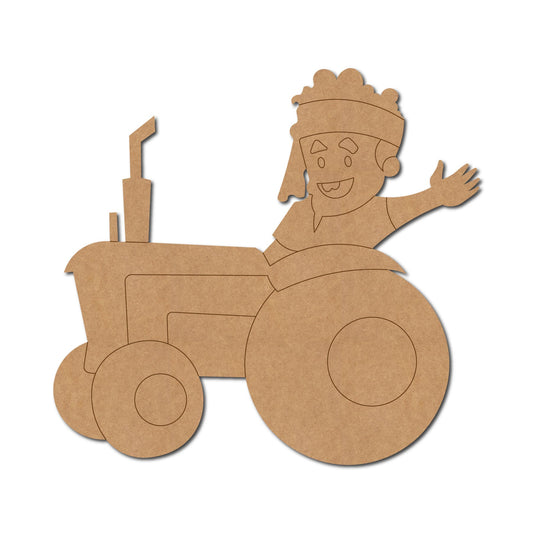 Farmer On Tractor Pre Marked Shape 2