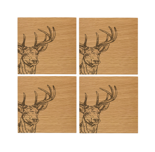 Stag Oak Coasters - Set of 4