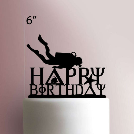 Happy Birthday Scuba - Acrylic Cake Topper