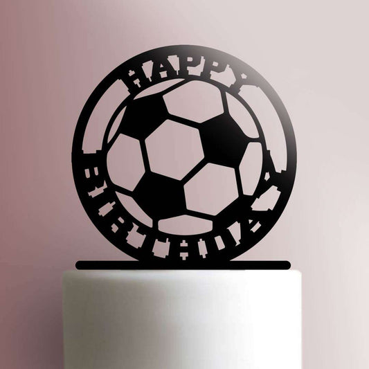 Happy Birthday Soccer - Acrylic Cake Topper