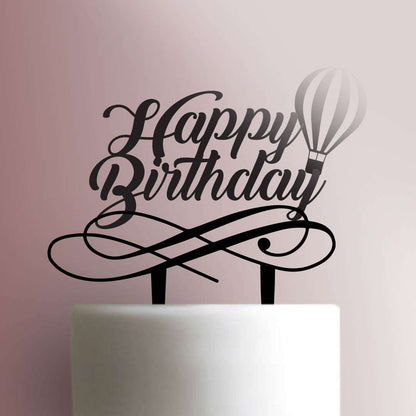 Hot Air Balloon Happy Birthday - Acrylic Cake Topper