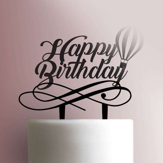 Hot Air Balloon Happy Birthday - Acrylic Cake Topper