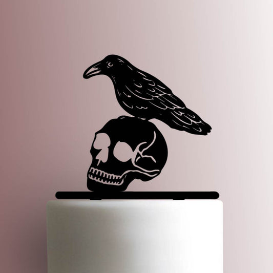 Skull with Crow Bird - Acrylic Cake Topper