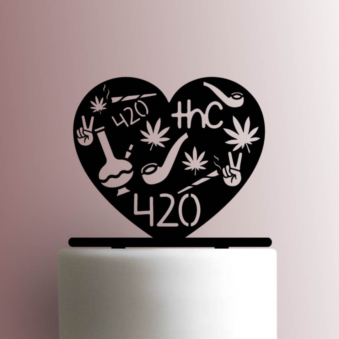 420 Heart - Acrylic Cake Topper