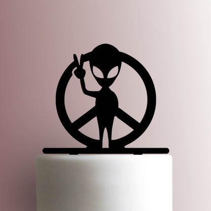 Alien Peace Sign - Acrylic Cake Topper