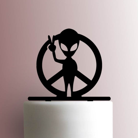 Alien Peace Sign - Acrylic Cake Topper