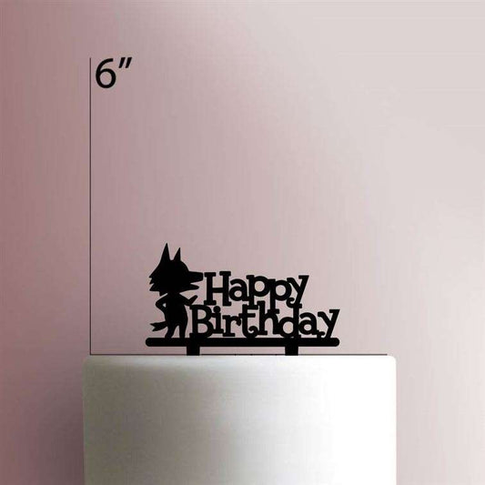 Animal Crossing Happy Birthday Wolf- Acrylic Cake Topper