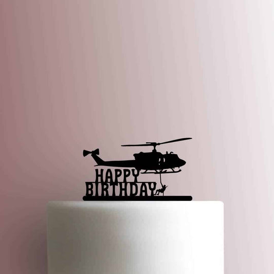 Army Helicopter Happy Birthday - Acrylic Cake Topper