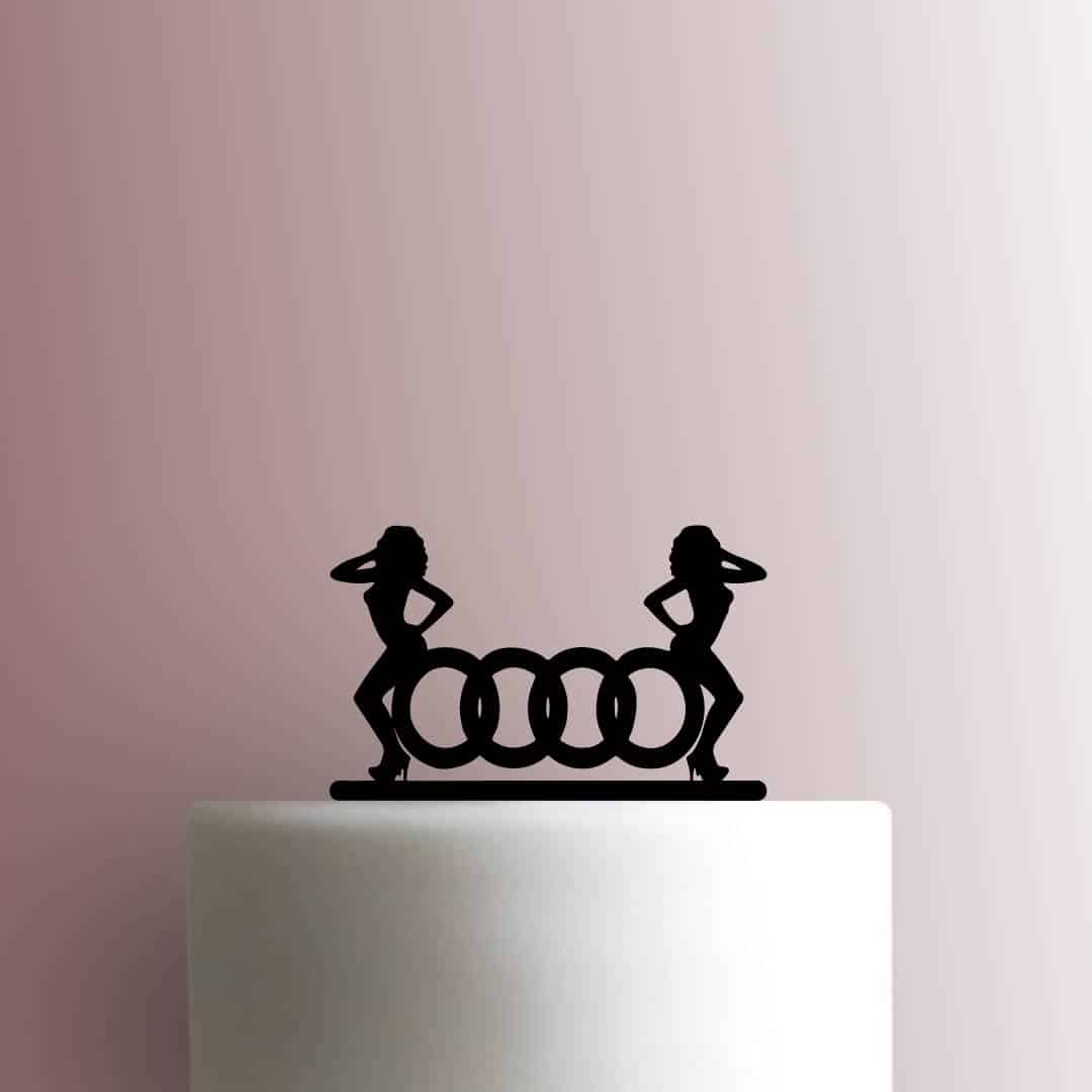 Audi Logo with Women - Acrylic Cake Topper