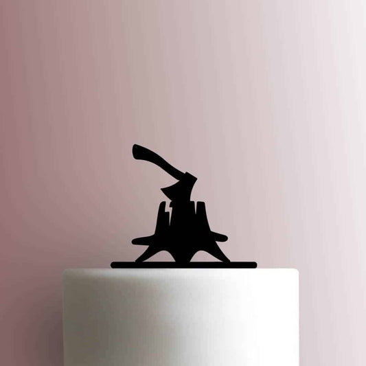 Axe in Tree Trunk - Acrylic Cake Topper