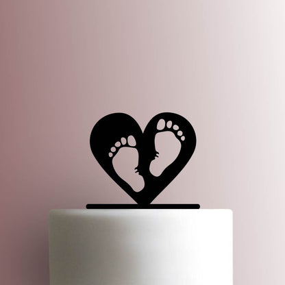 Baby Feet Heart - Acrylic Cake Topper