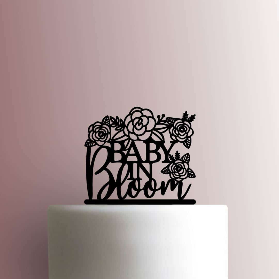 Baby Shower ? Baby in Bloom Flower - Acrylic Cake Topper