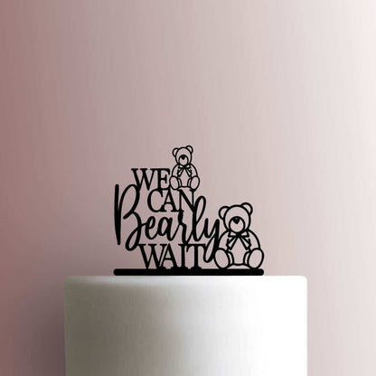 Baby Shower ? We Can Bearly Wait Teddy Bear - Acrylic Cake Topper