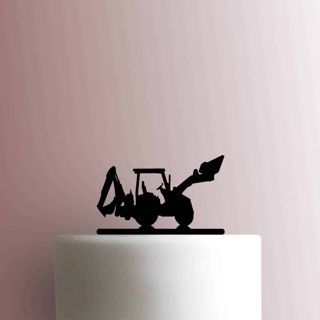 Backhoe Tractor - Acrylic Cake Topper