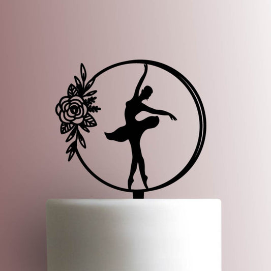 Ballerina with Flowers - Acrylic Cake Topper