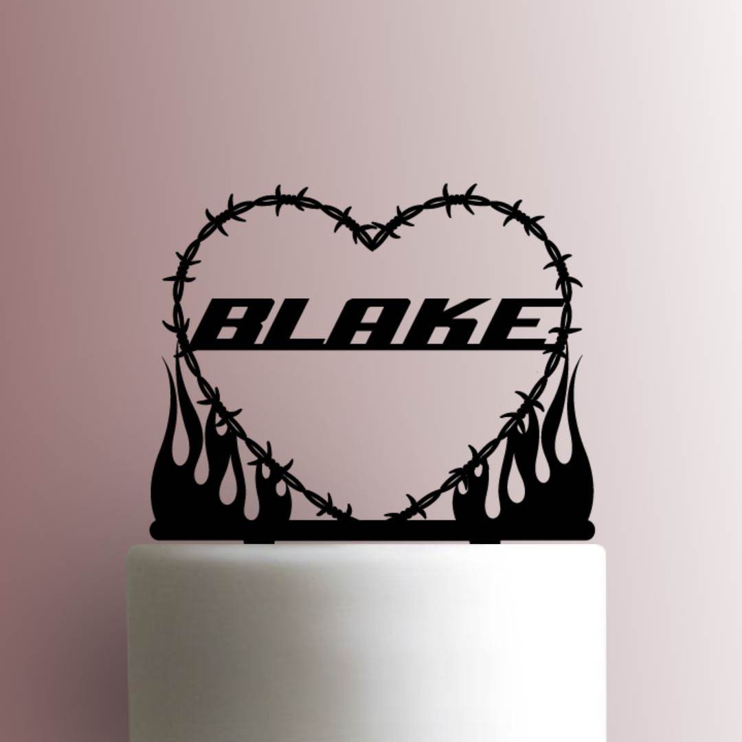Barbwire Heart Custom - Acrylic Cake Topper