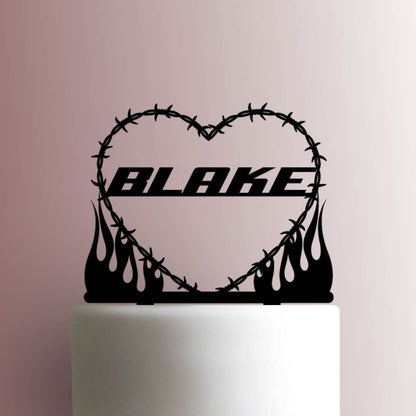 Barbwire Heart Custom - Acrylic Cake Topper